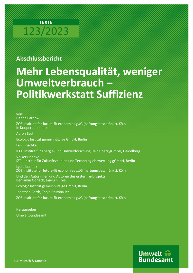 mehr lebensqualität, weniger umweltverbrauch politikwerkstatt suffizienz.